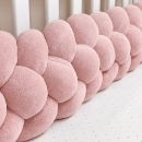 Protectie laterala patut bebe tripla roz